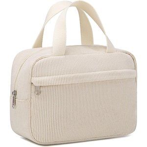 Women Cute Corduroy Travel Tote Large  Zipper Make Up Organizer Bags